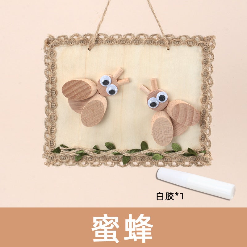 Children'S Puzzle Handmade Tree Branch Picture Frame Painting Children'S Creative Natural Wood Chip Diy Semi-Finished Material Bag - Image 1